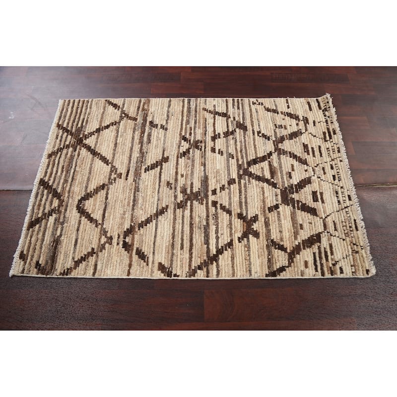 Modern Gabbeh Kashkoli Decorative Area Rug Hand-knotted Wool Carpet - 3'3" x 5'0"