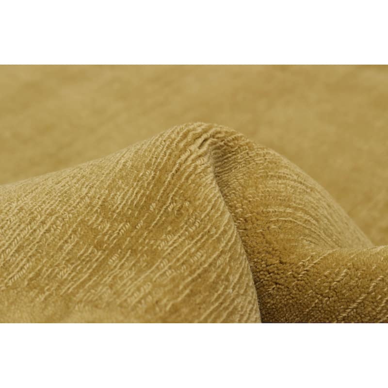 ECARPETGALLERY Hand Loomed Kashkuli Gabbeh Gold Wool Rug - 6'6 x 9'11