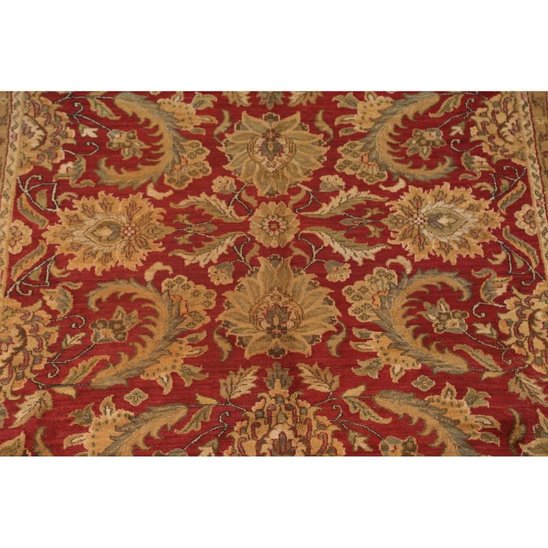 All-Over Floral Agra Oriental Area Rug Hand-Knotted Wool Carpet - 9'0" x 11'9"