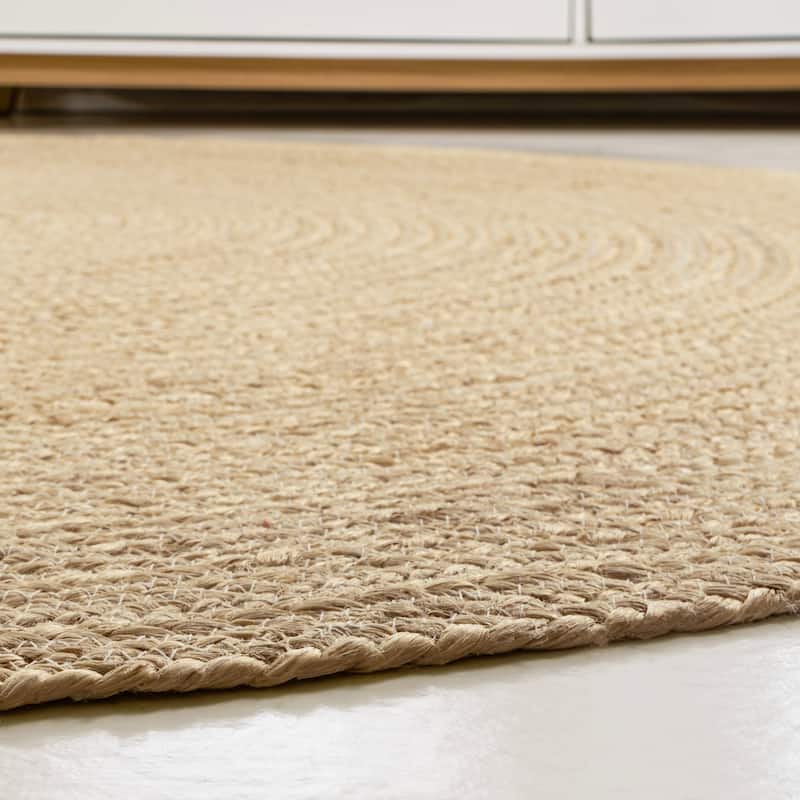 JONATHAN Y Abyss Braided Coastal Cottage Round Jute Area Rug