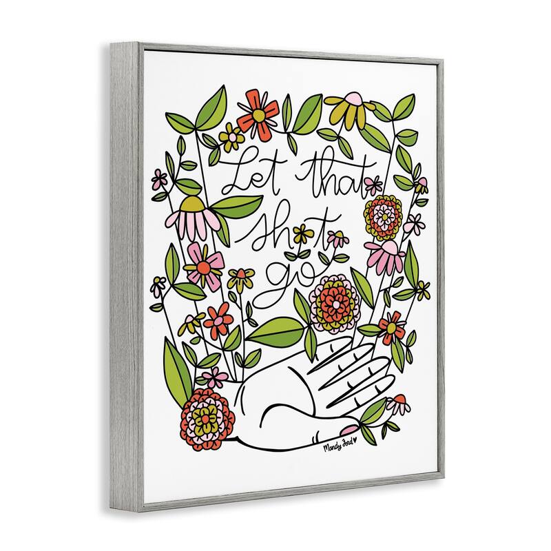 Stupell Let It Go Floral Phrase Framed Giclee Art Design By Mandy Ford Art + Illustration