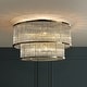 preview thumbnail 7 of 23, Modern Glam Black / Antique Bronze 4/10-Light Glass Drum Flush Mount Contemporary Ceiling Light For Living Room Entryway