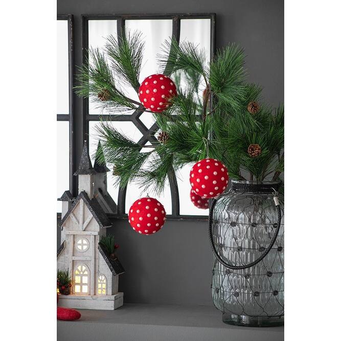 D3.9" Christmas Ball Ornaments, Decorative Hanging Ball Christmas Tree Ornaments for Holiday Party Decorations, Set of 6