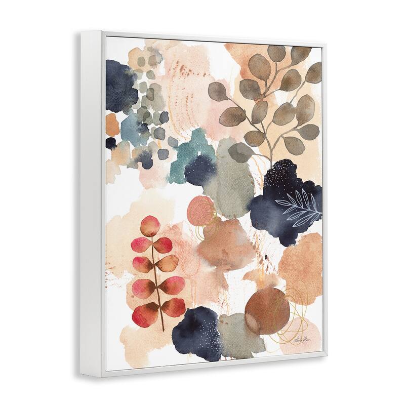 Stupell Abstract Botanical Shape Collage Modern Boho Painting Framed Wall Art - Orange