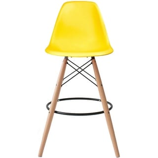 Counter Stool With Back Plastic Molded Wooden Eiffel Base For Kitchen Island Hotel Work High Chair
