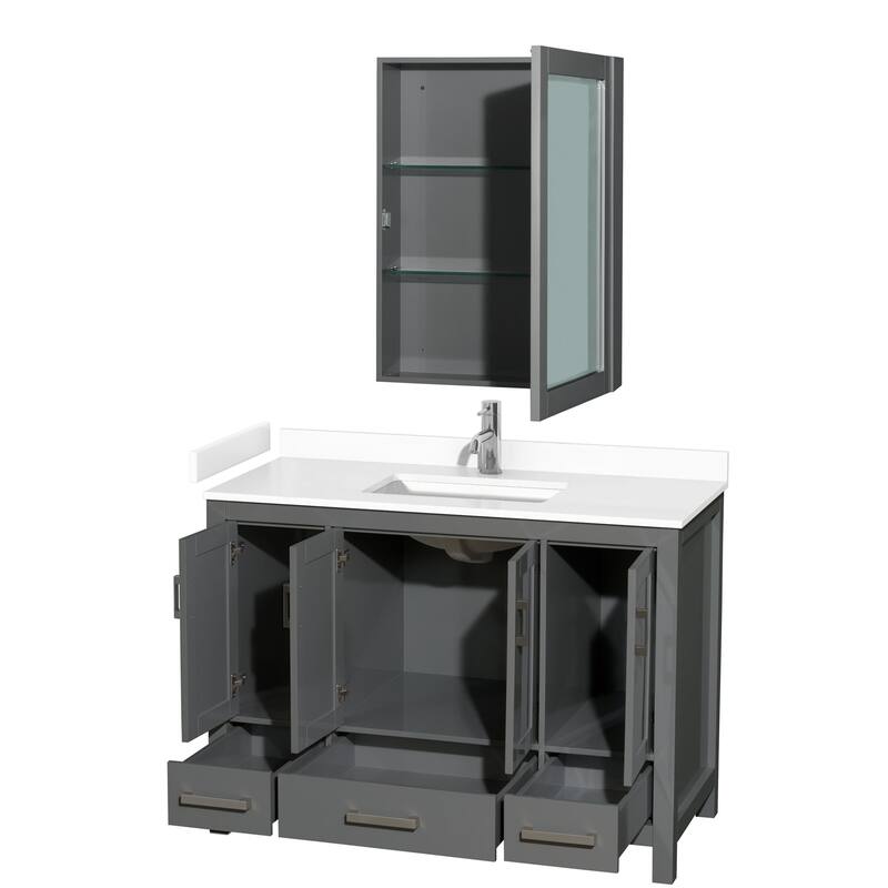 Wyndham Collection Sheffield 48" Single Bathroom Vanity, Carrara