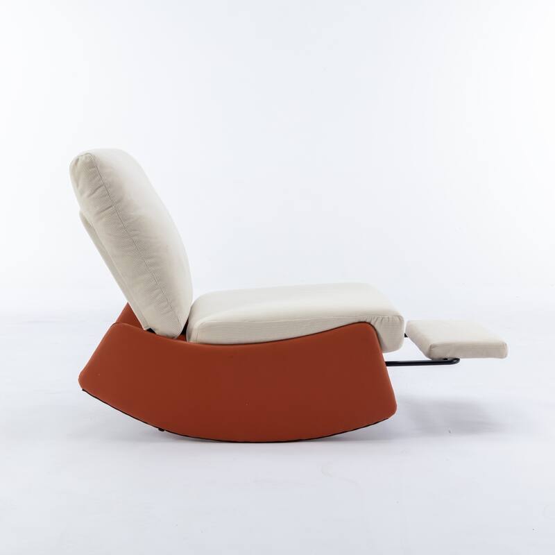 Modern Rocking Chair Upholstered Lounge Chair with Footrest