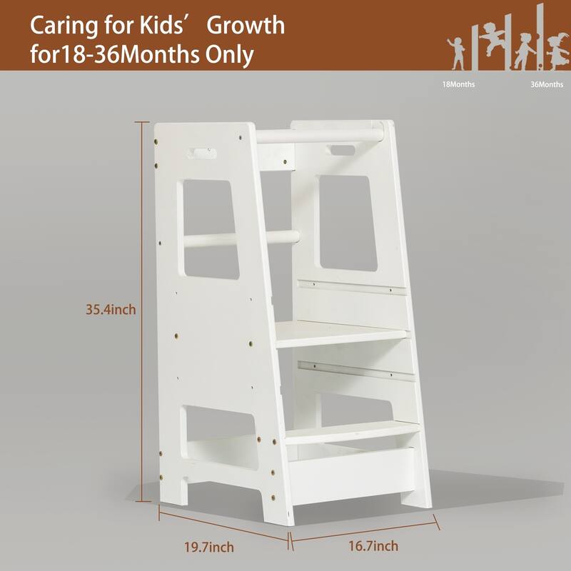 Toddler Standing Tower Kitchen Step Stool - 35.43" * 4.13" * 19.69"