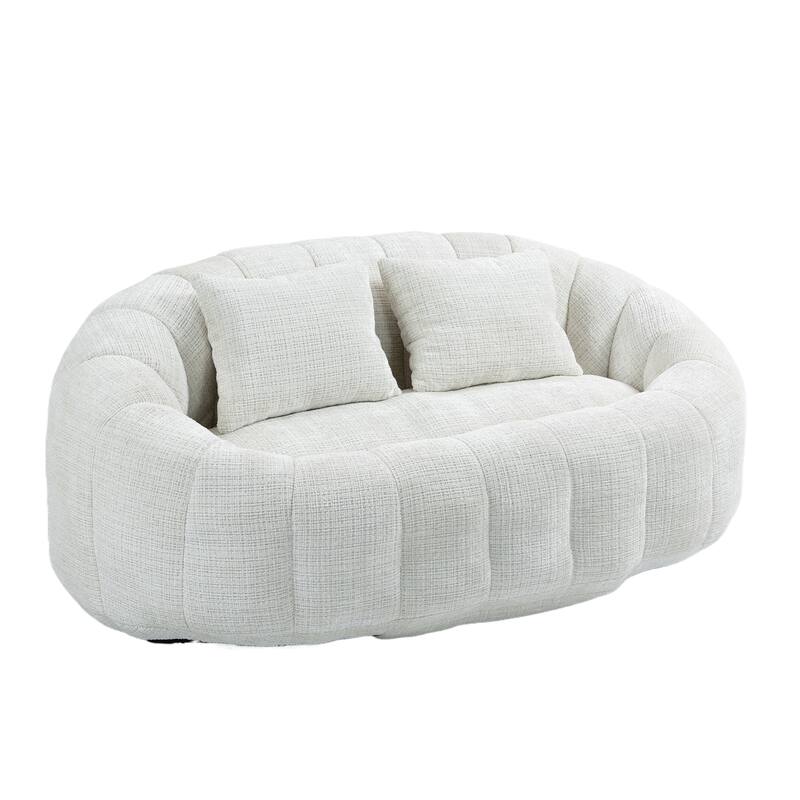 HOMEFUN Chenille Upholstered Durable Comfort Lounger High Back Bean Bag Loveseat Sofa