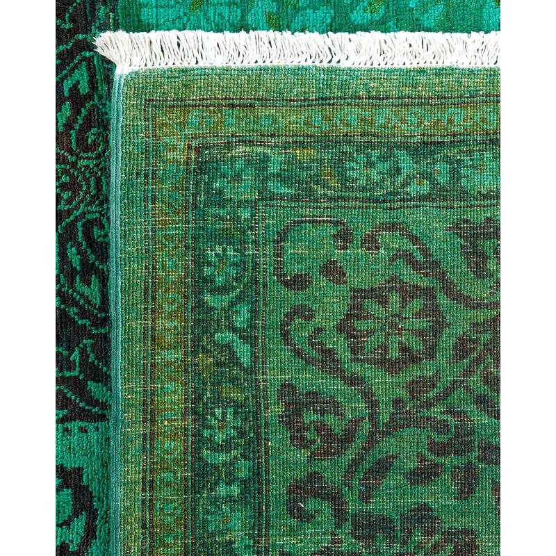 Vibrance, One-of-a-Kind Hand-Knotted Area Rug - Green, 6' 0" x 8' 9" - 6' 0" x 8' 9"
