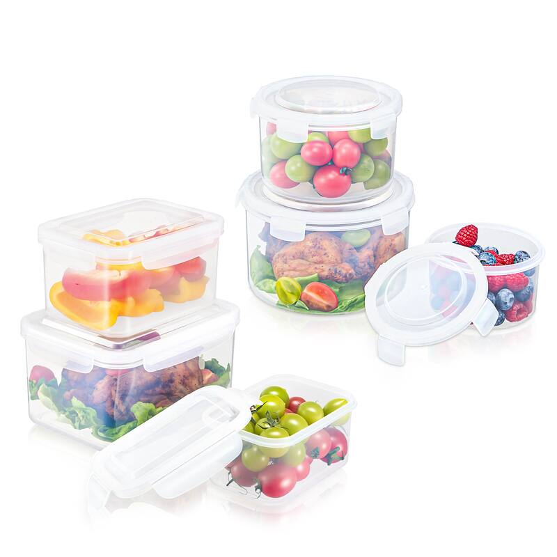 Sorbus BPA-Free Food Storage Container Set, Stackable & Nestable Plastic Containers with Snap-On Lids