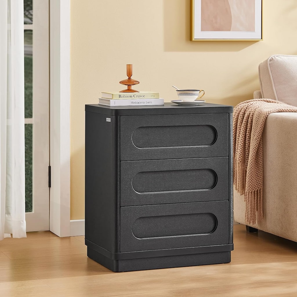 Bedroom Nightstand 3 Drawers 21.7''Wx15.8''D Large Night Stand