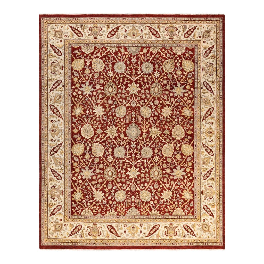Overton Hand Knotted Wool Vintage Inspired Traditional Mogul Red Area Rug - 8 x 10