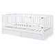 preview thumbnail 17 of 58, Twin Size Wood Daybed with Fence Guardrails and 2 Drawers, Split into Independent Floor Bed & Daybed