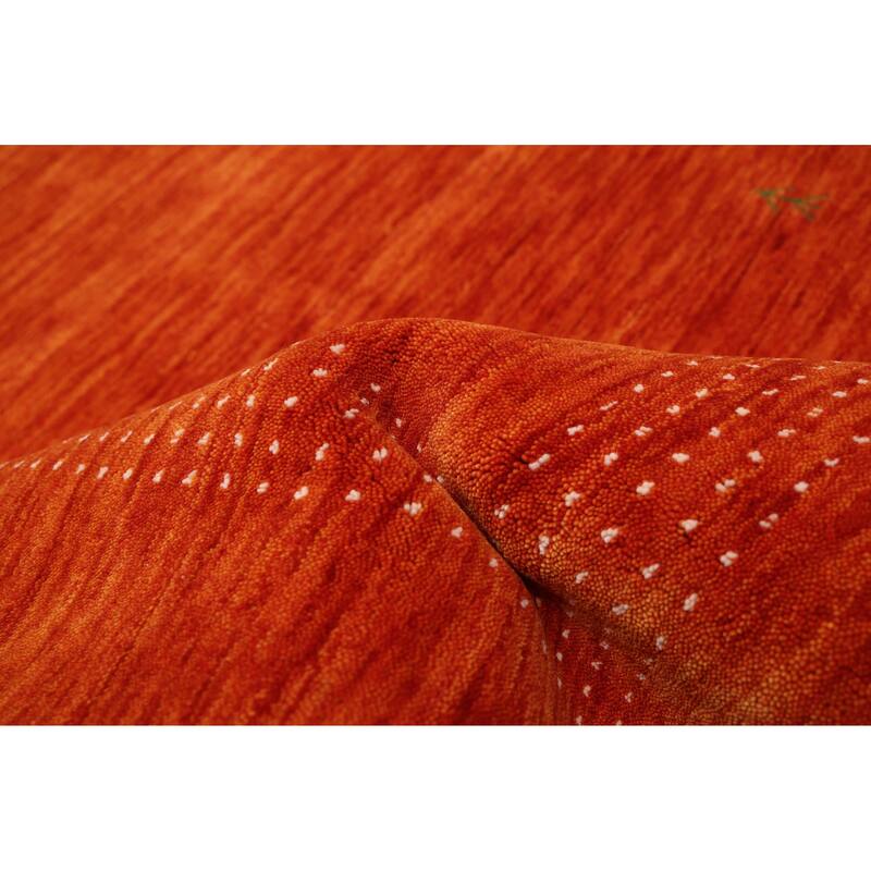 ECARPETGALLERY Hand Loomed Kashkuli Gabbeh Orange Wool Rug - 4'11 x 8'0