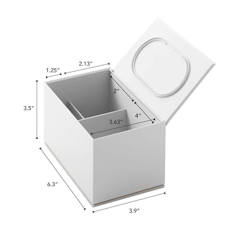 Yamazaki Home Skincare Organizer, ABS Plastic, Holds 2.2 lbs, Lid - L 3.94 x W 6.3 x H 3.54 inches