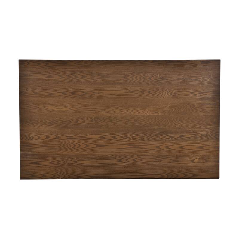 6-Piece Wood Dining Table Set, Rectangular Kitchen Table Set with Storage Drawer, Upholstered Chairs and Bench for Living Room