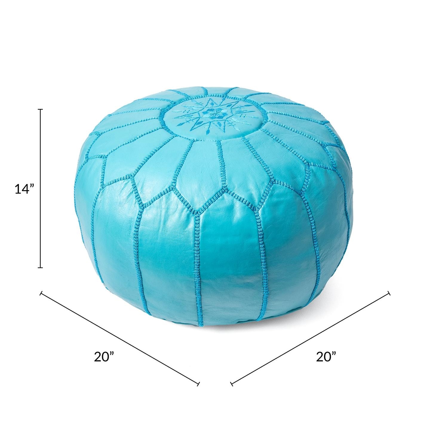 Nuloom top leather pouf