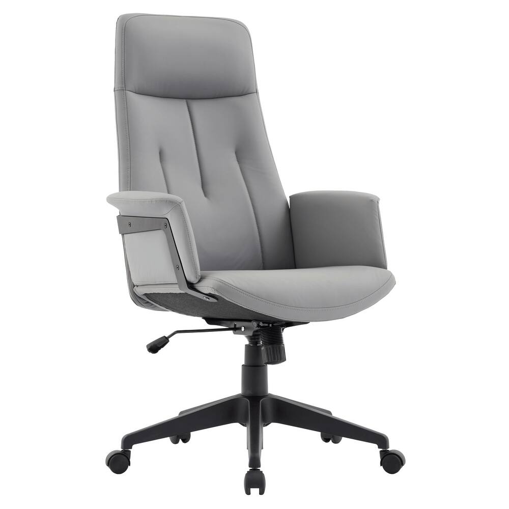 Infini Ergonomic Modern High Back Leather Executive Office Chair with Adjustable Height, Swivel, Padded Armrests & Iron Base