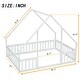 preview thumbnail 8 of 10, White Full Size Pine Wood House-Shaped Floor Bed with Fence and Roof