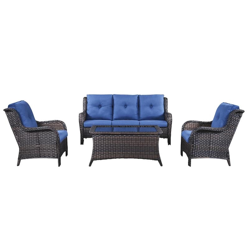 Gymojoy Outdoor Wicker 3 Seater Sofa Furniture Outdoor Sofa