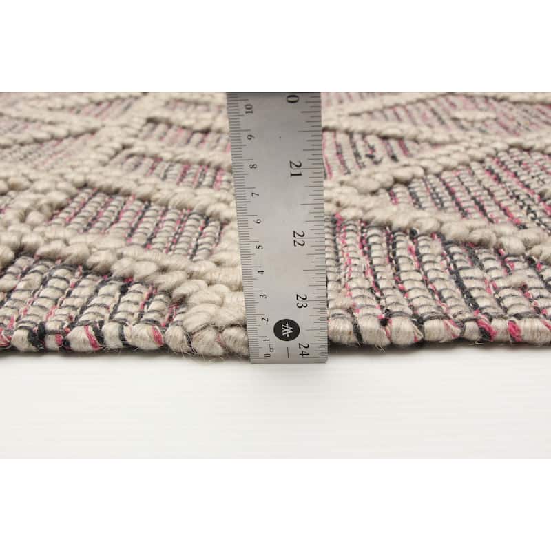 ECARPETGALLERY Braid weave Sienna Pink Wool Rug - 5'1 x 8'0