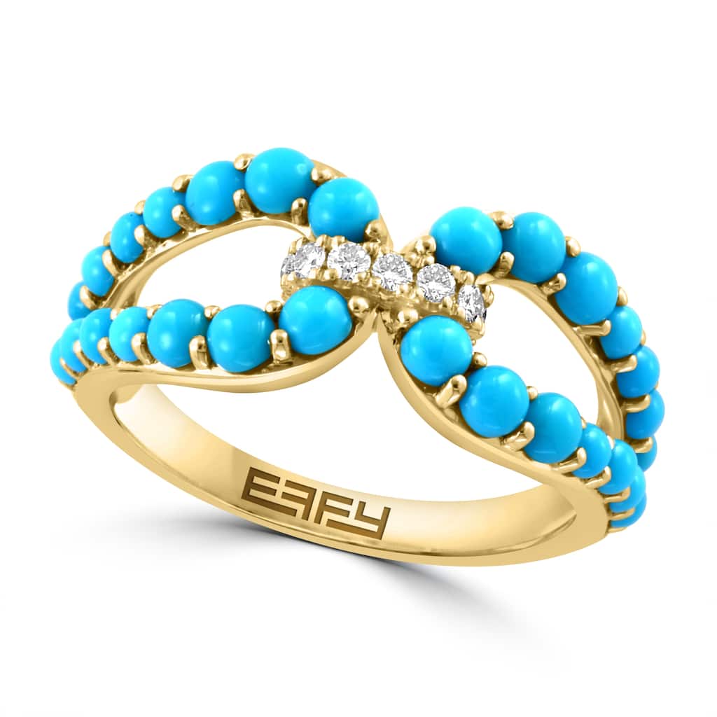 EFFY 14K Gold Diamond,Turquoise Ring