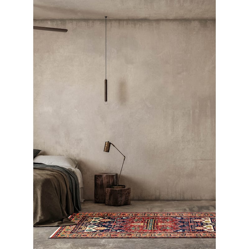 ECARPETGALLERY Hand-knotted Jules Serapi Dark Red Wool Rug - 4'10 x 8'0