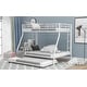 preview thumbnail 4 of 6, Twin Over Full Bunk Bed With Twin Size Trundle,Two-Side Ladders for Home