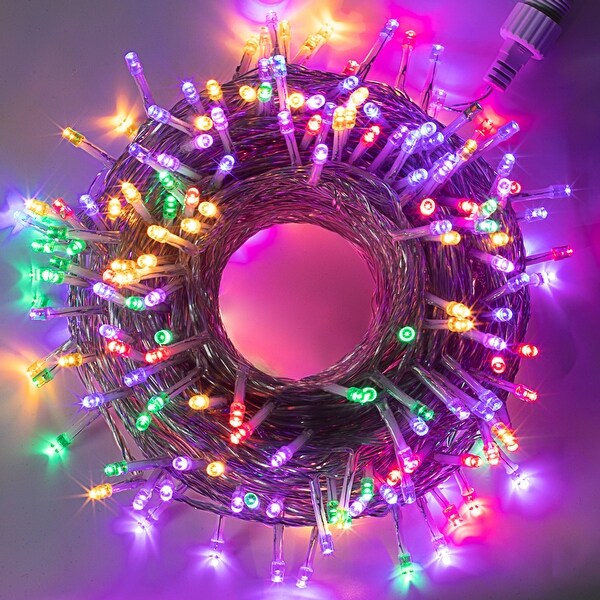 Multi coloured christmas lights with pink cheap