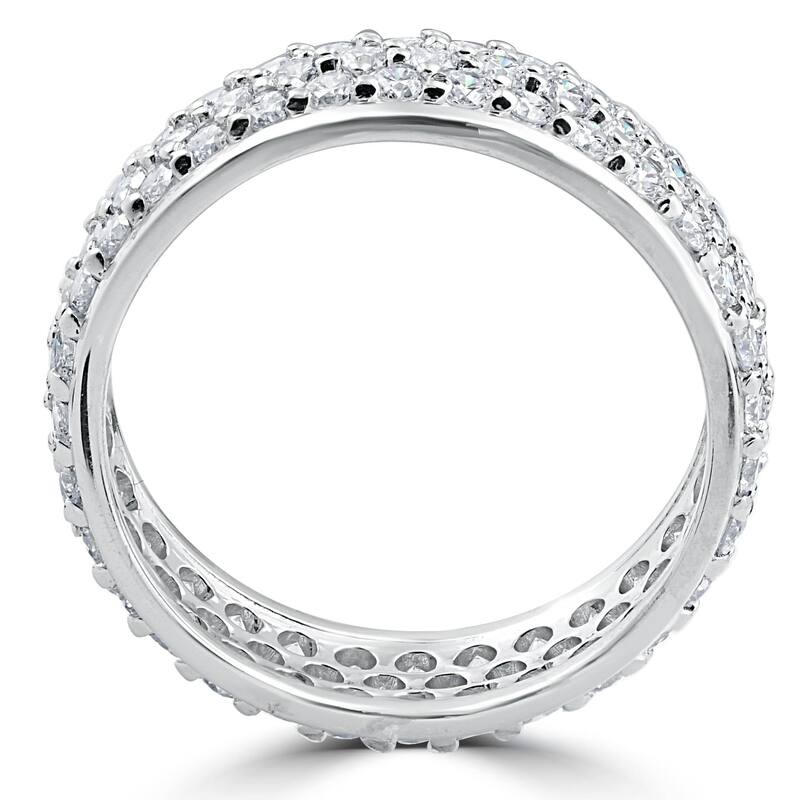 3 5/8ct Pave Diamond Eternity Ring White Gold