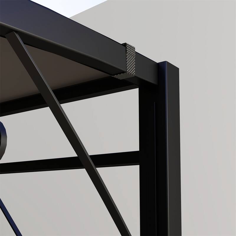 Dark Gray Adjustable Patio Gazebo with Powder-Coated Steel Frame UV and Water Resistant Polyester Canopy