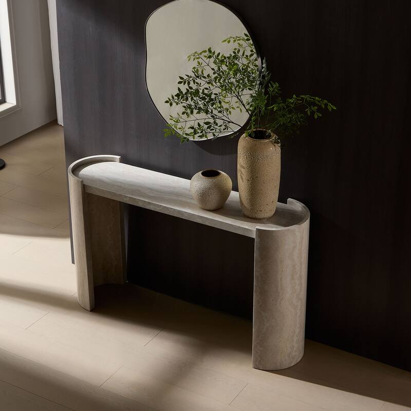 53.15 Inch Faux MARS marble Pattern Entryway Table for Living Room,Narrow Console Table wit, Sofa Table Entrance Table