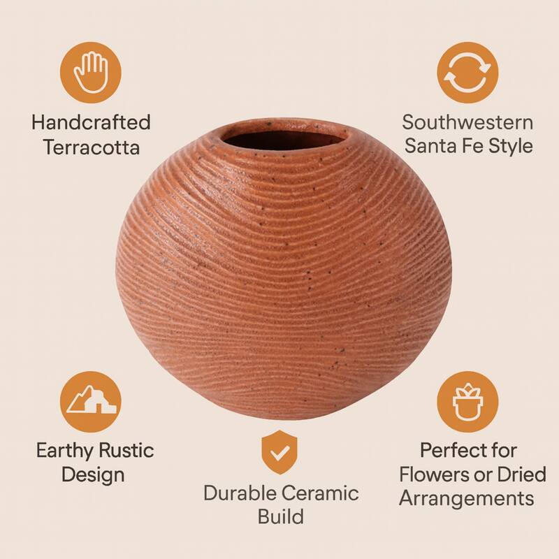 Aria Home Rustic Southwestern Ceramic Vase Terracotta Home Décor