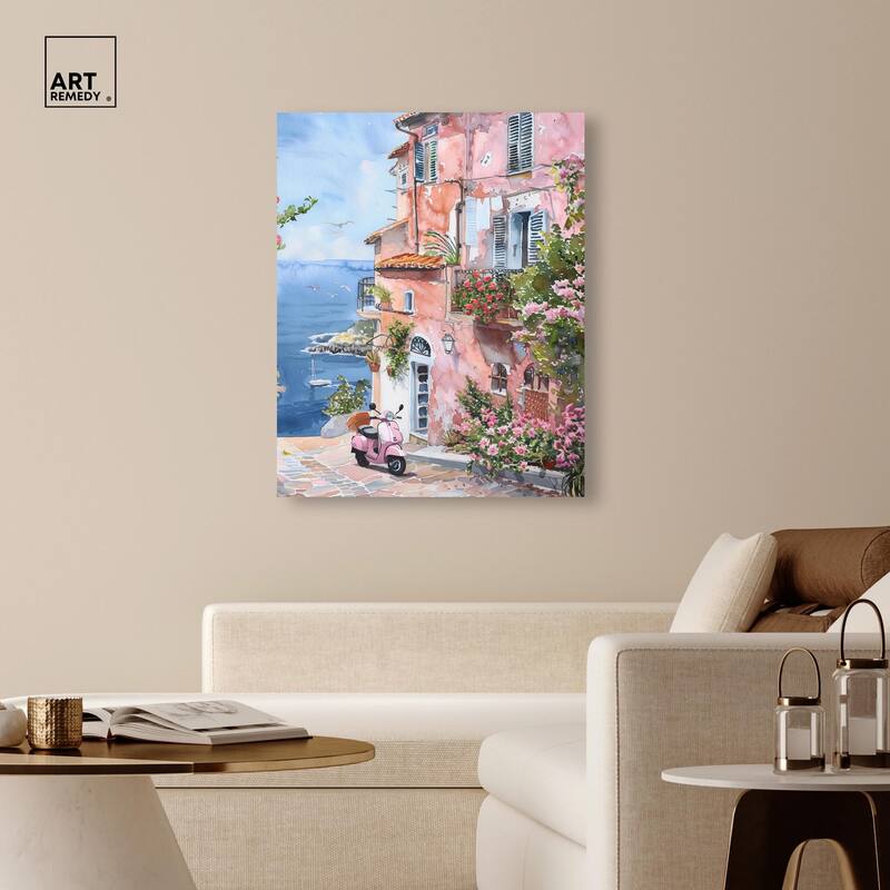 Lush Coastal Villa II Canvas by Art Remedy, Gallery Wrapped