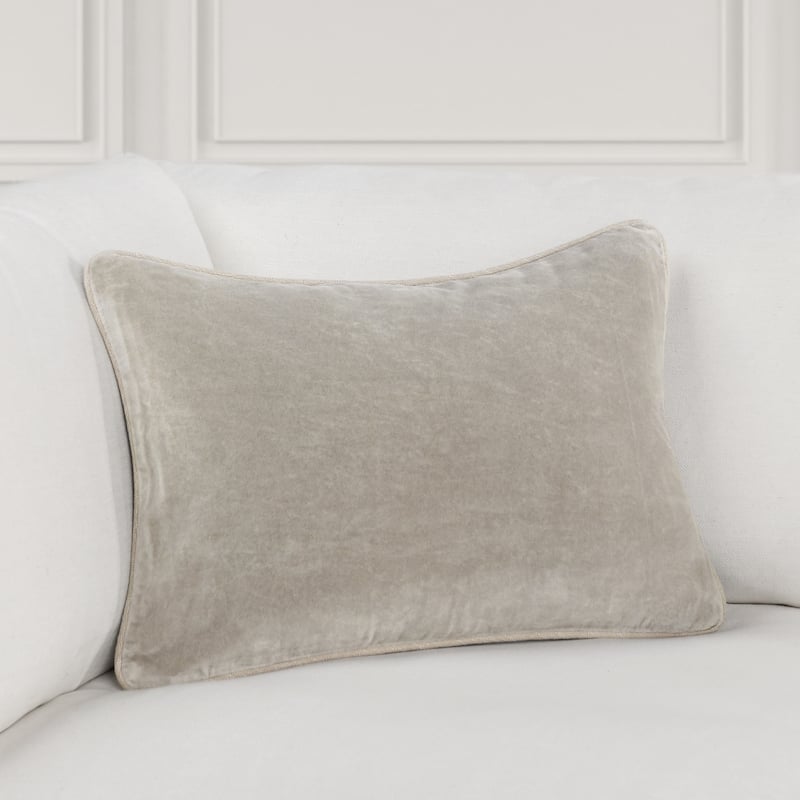 Porch & Den Montclair Velvet Throw Pillow - Silver