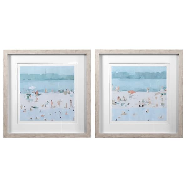 slide 2 of 5, Uttermost Sea Glass Sandbar Framed Prints (Set of 2)