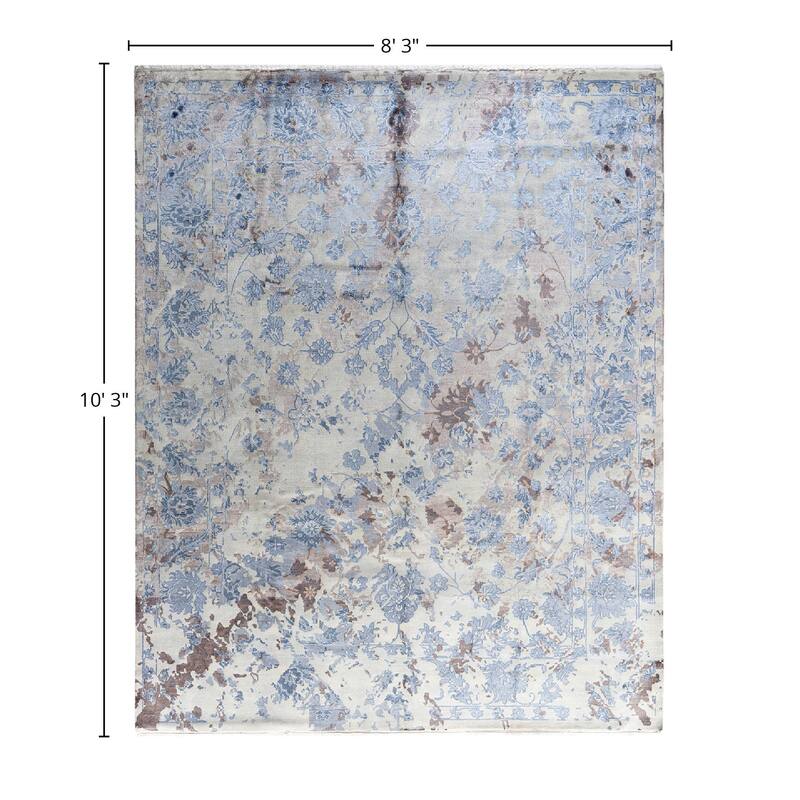 Ikat One-of-a-Kind Hand-Knotted Area Rug, Gray - 8' 3" x 10' 3"
