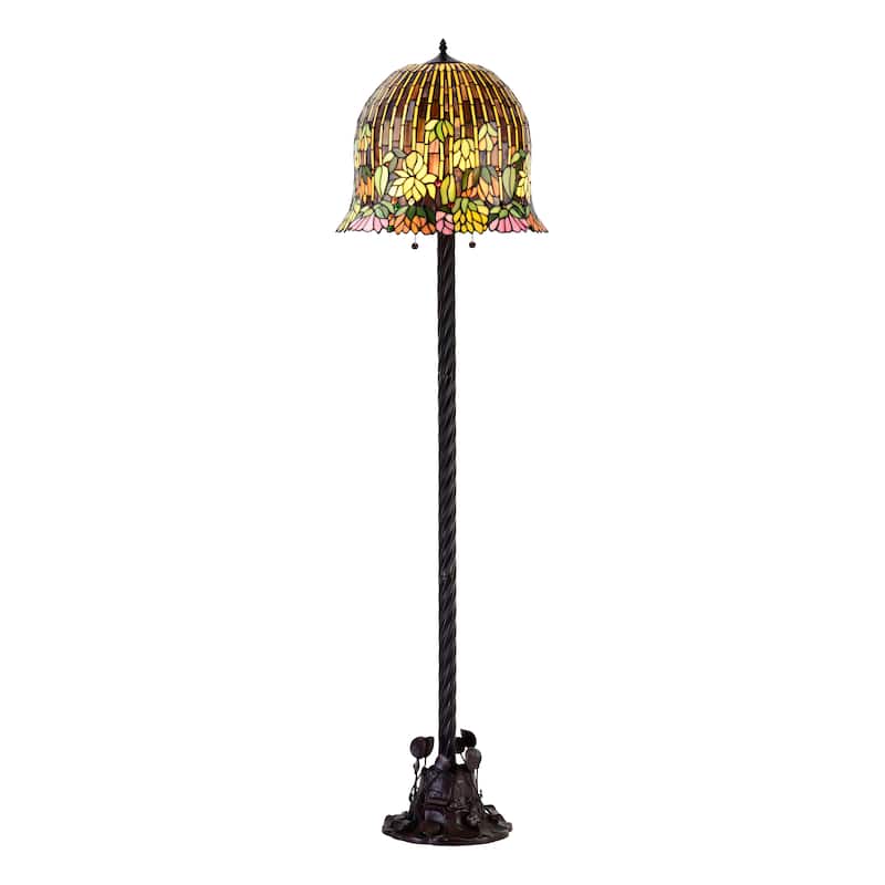Nicha 2-light Water lily 62-inch Multicolor Tiffany-style Floor Lamp