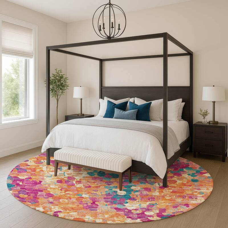 Premium Washable Super Soft Moroccan Abstract Mayfield Rug - Blush - 8' x 8'