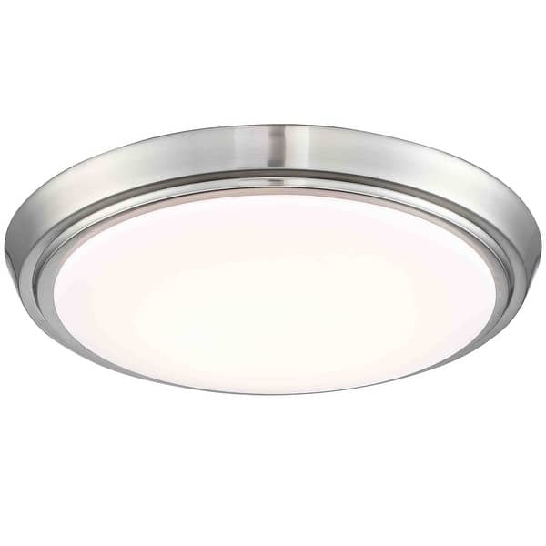 13-Inch LED Brushed Nickel Flush Mount Ceiling Light - 13" x 13" x 2.36 ...