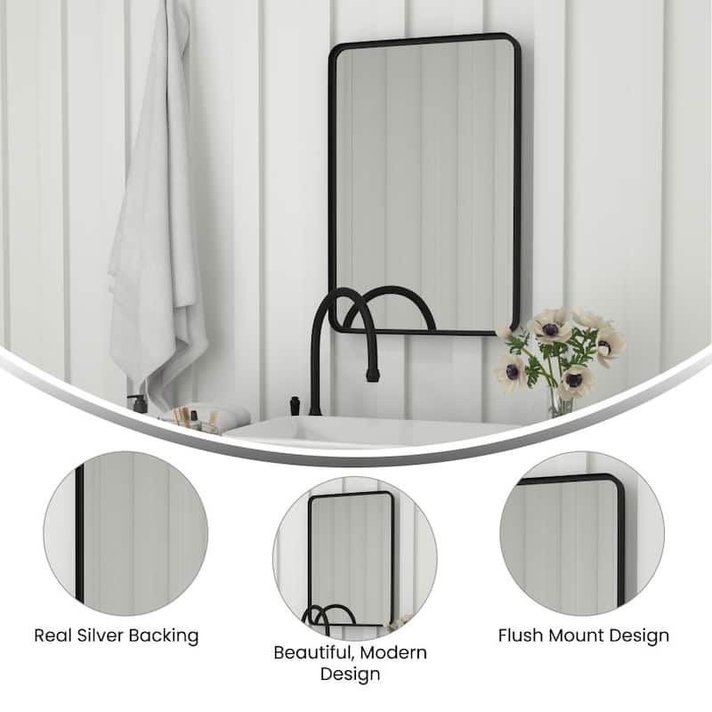 Wall Mount Shatterproof Wall Mirror with Metal Frame