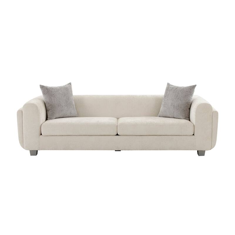 Pasargad Home Bergamo Ivory Sofa with 2 Pillows Included