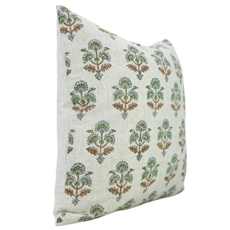 Fabdivine Pillow Cover Natural Home Style Fall Decor Block Print, Traffic Light