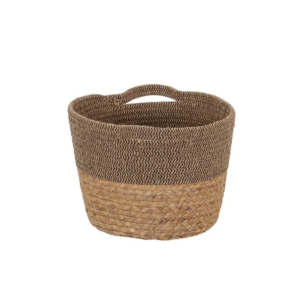 StorageWorks Small Wicker Baskets, Water Hyacinth Baskets with Built-in  Handles, Handwoven Bathroom Baskets for Organizing, Medium & Small, 2 Pack