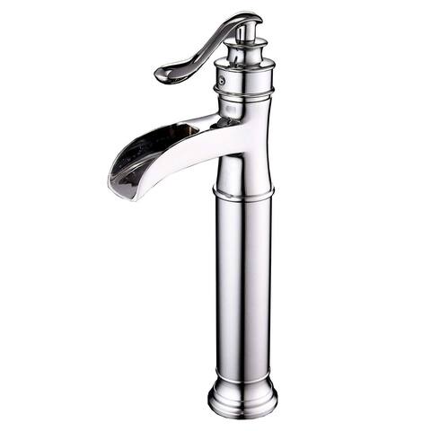 Vibrantbath Vessel Sink Faucet Single Handle Waterfall Bathroom