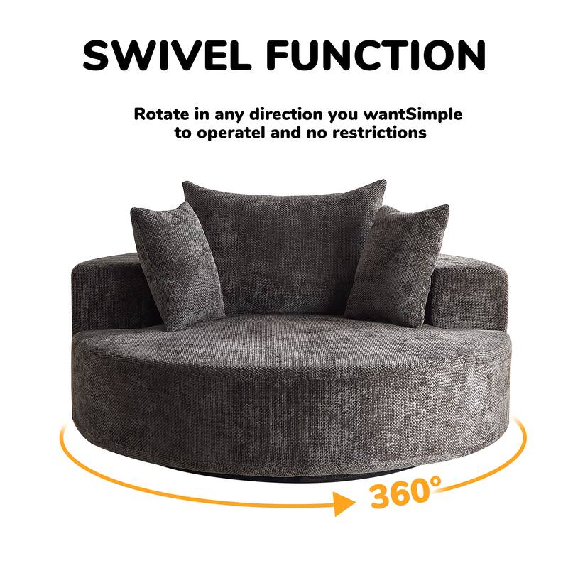 Comfortable Chenille Foam Swivel Chair for Various Rooms, Enhancing Relaxation