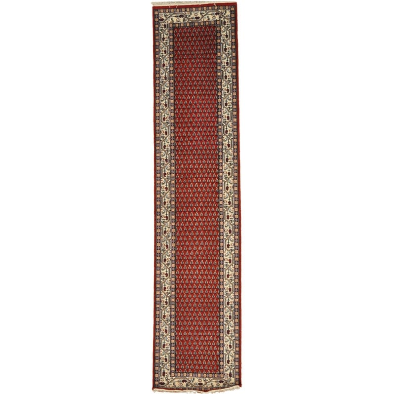 HERAT ORIENTAL Handmade Geometric Mir Wool Runner Rug - 2'9x10' - 2'9 x 10' - Red