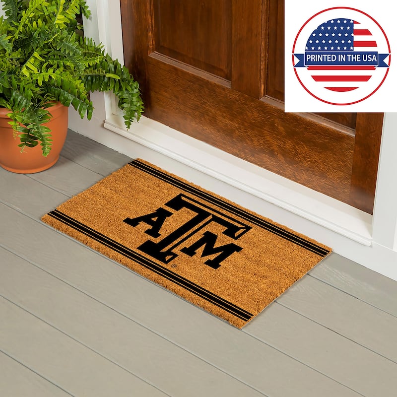 Texas A&M Monochrome Indoor/Outdoor Coir Door Mat