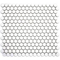 TileGen. Penny Dot 0.8" x 0.8" Porcelain Mosaic Tile in Matt White Floor and Wall Tile (11 sheets/10.56sqft.)